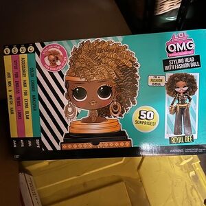 LOL OMG Royal Bee Styling Head with fashion doll bundle set 50 surprises